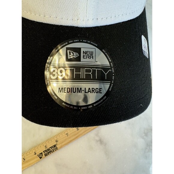 New York Jets New Era White/Black 2022 NFL Crucial Catch 39THIRTY Flex Hat M/L - Picture 10 of 13